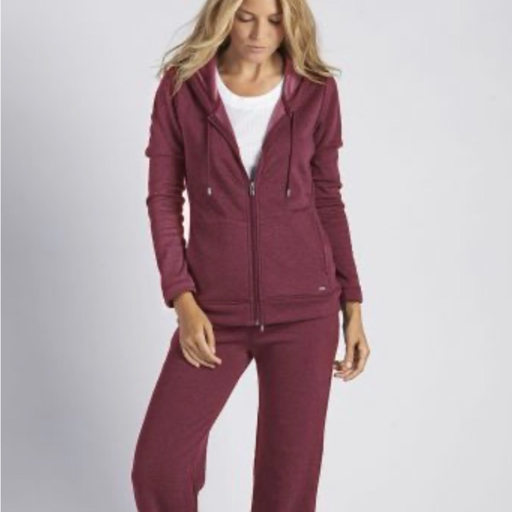 UGG Zip Up Hoodie Jacket Plush Lined Burgundy Size M